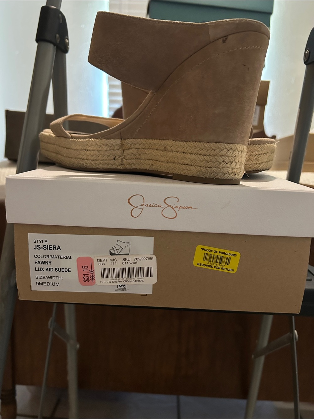 Jessica Simpson Fawny Suede Espadrille Wedge Sandal - Fawn